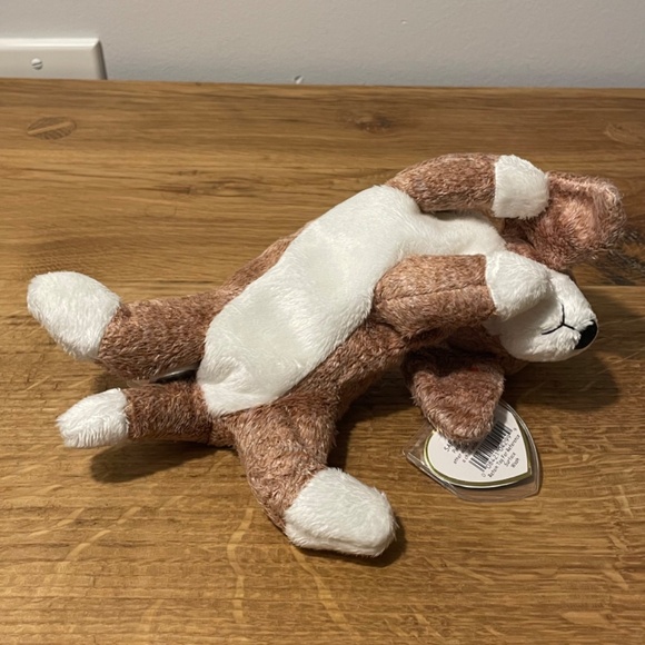 Ty Beanie Babies Sniffer Dog Brown White Soft 2000 – New Tag Protector VINTAGE - Picture 8 of 9